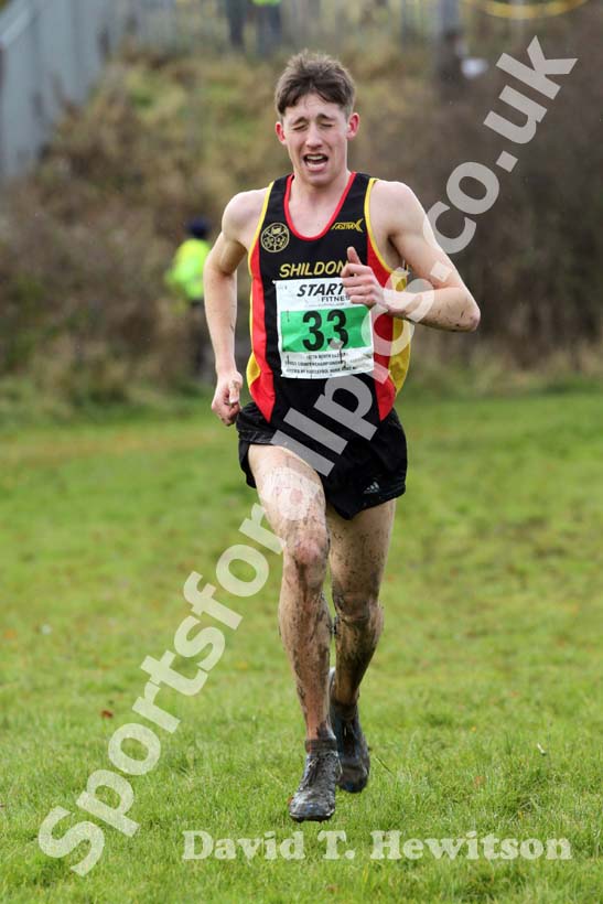 Cameron Boyek (Shildon) 2nd in the under-20 men 2012 North East Championships, Summerhill Country Park, Hartlepool.